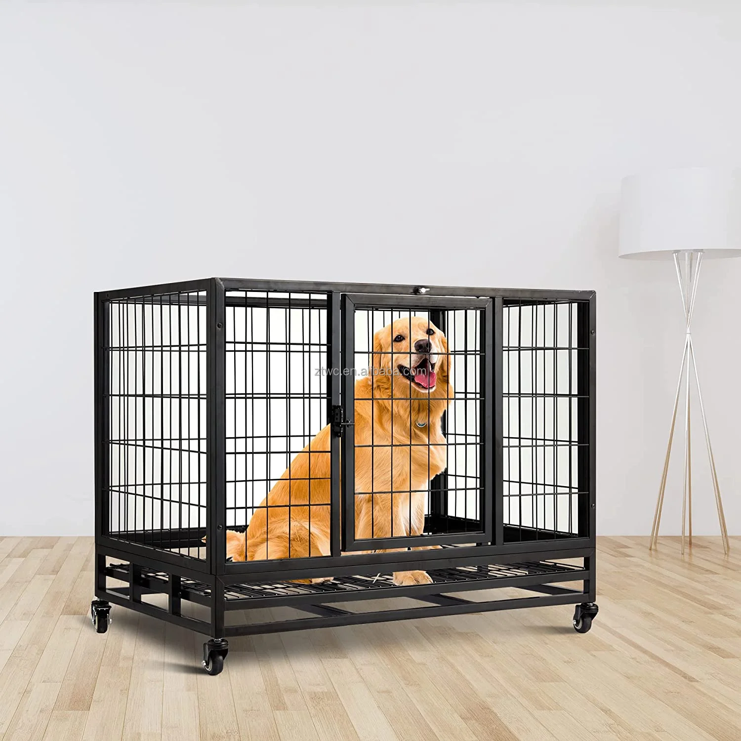 High Quality Wholesale Single Layer Double Door Collapsible Dog Cage