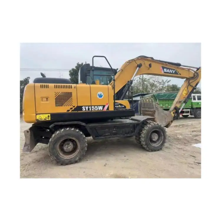 Low Price and Less Hour Made in China Used Sany Excavator Sy155w Wheel Excavator Sy155 Excavator for Sale