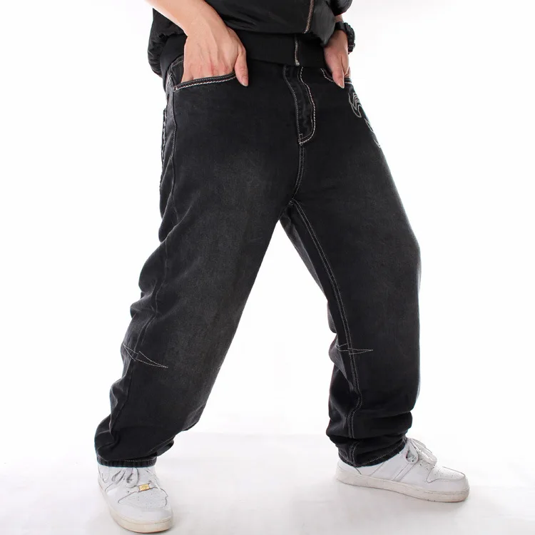 Plus Size Men's Jeans Hip Hop Skateboard Baggy Jeans Men Plain ...