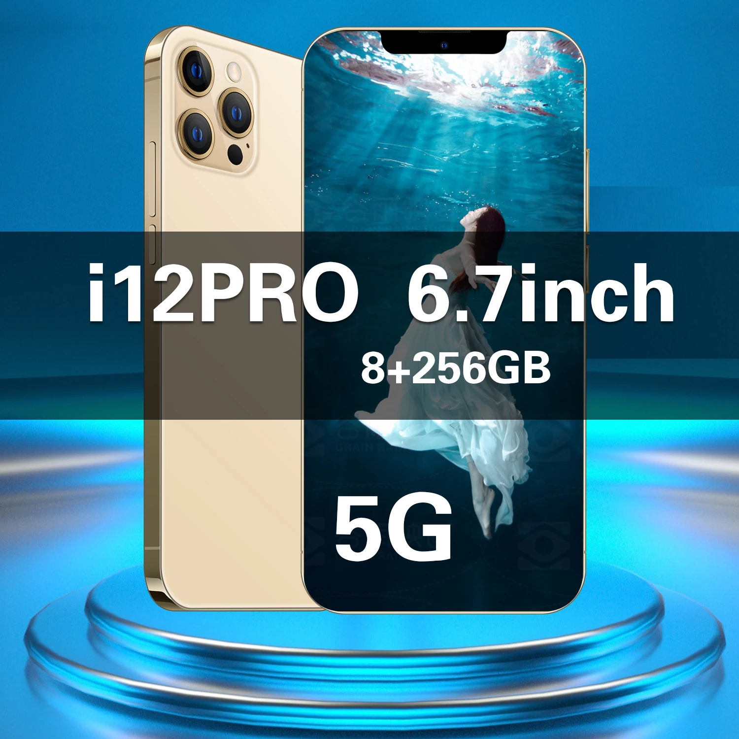 I12 pro Max смартфон экран 6 7 дюймов 8 ГБ + 256 Android система 16 Мп 32 МП 6800