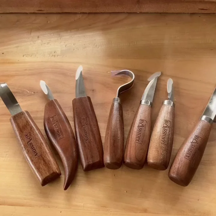 Carving Knife, Tool Chip Carving Knife Paring Knife with Knife Sleeve +  Hook Knife, Wood Carving Kit for Spoon Bowl Cup Woodworking 