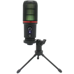 New Creative design RGB USB Condenser microphone Recording Youtube Mic Online Gaming desktop Computer microphone