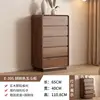 [Colore noce] Cassettiera a cinque cassetti lunga 65 cm