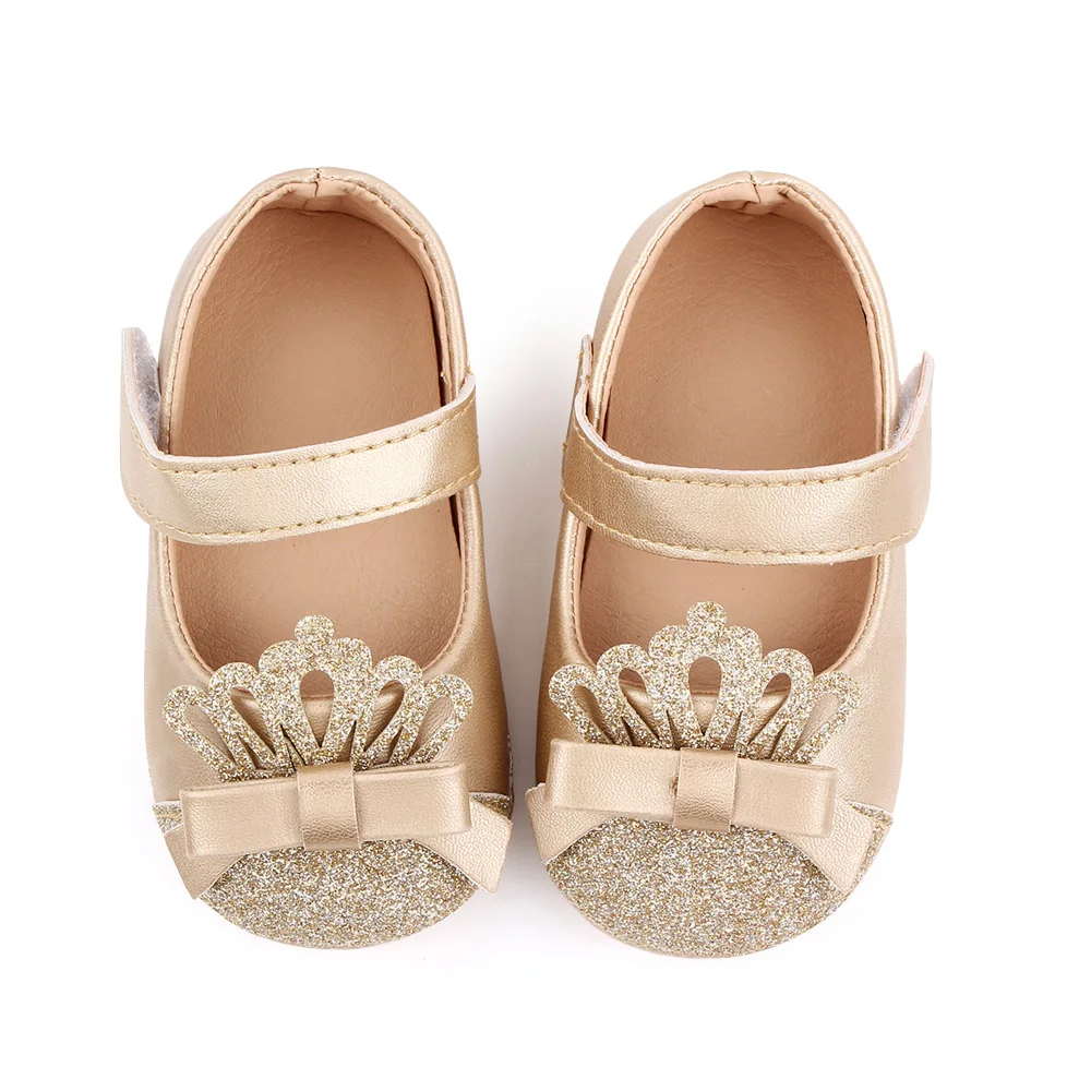 Bling Fancy Crown Princess Shoes Soft Sole Party Shoes Infant  Baby Toddler Shoes For Girls factory