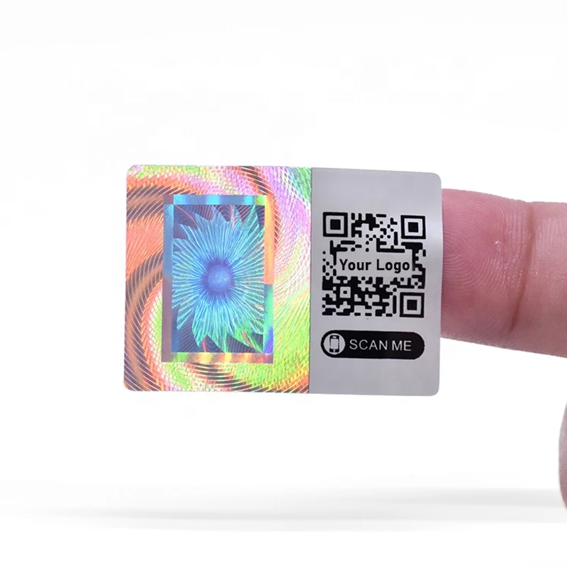 Sticker Printing Secure Security Label Genuine Hologram Id Void Sticker Overlays Silver Mini Qr Code Hologram Sticker