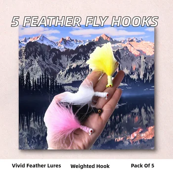 NEWUP FH019 1pcs/bag Lead Head Hook Tools Feather Fishing Flies Fly Fishing Accessories Lake – Hooks – view 3