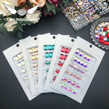 CY Wholesale Nail Art Accessories Decoration Charms Crystal Big Glass Bulk Rhinestones Flatback Nails