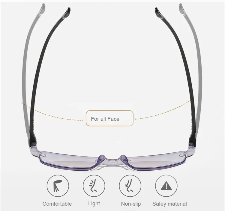 2023 Rimless Reading Glasses Anti Blue Light Presbyopic Glasses Gafas