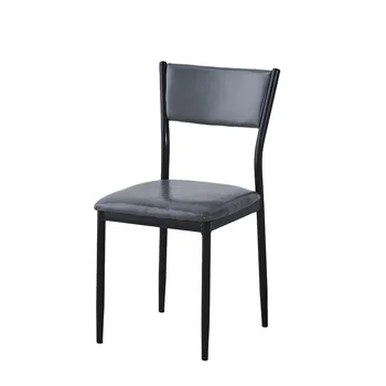 Nordic Solid Mental Modern Simple Stool Home Small Dining Room Chair Ash Mental Leisure Dining Chair