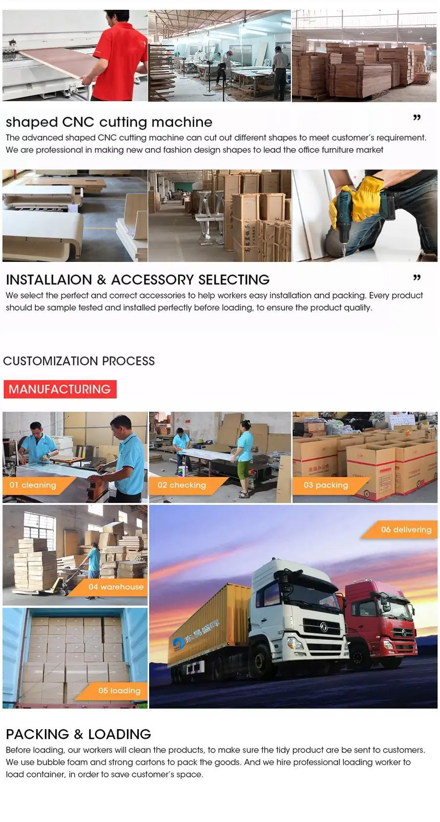 Factory directly customization sell office furniture office desk mesas