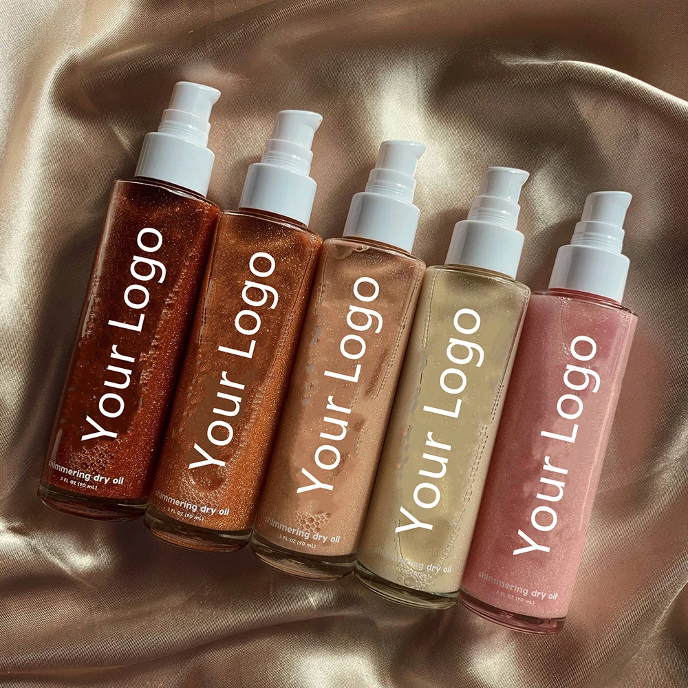 Bliw Hot Sales Shimmer Oil Bronze Glitter Shine Tanning Body Oil Organic Shimmering Glow Dry Oil