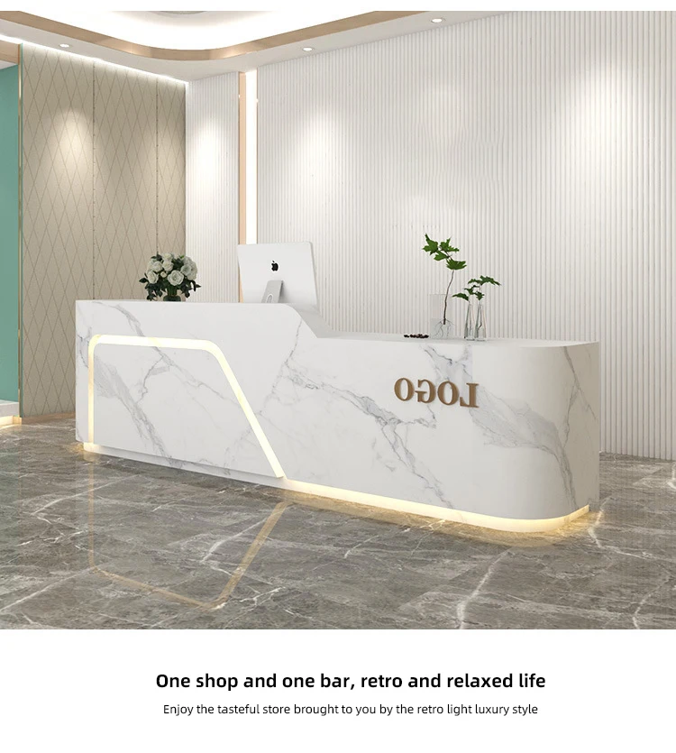 Modern Luxury Office Counter Front Desk Table Hotel Reception Table ...