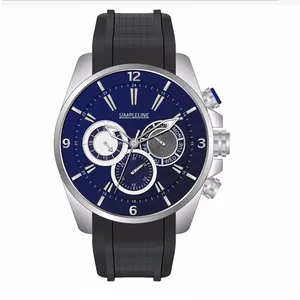 Multi-functional Men's Luxury Fashion Ceramic Leather Stainless Steel Wristwatch Sapphire Crystal Dial 10 Bar Water Resistant