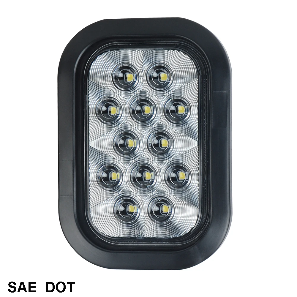 5.3" X 3.4" Rectangular LED Tail Light 12V/24V LED Rear Lamp for Truck Trailer Stop/Turn/Tail, SAE/DOT/FMVSS108