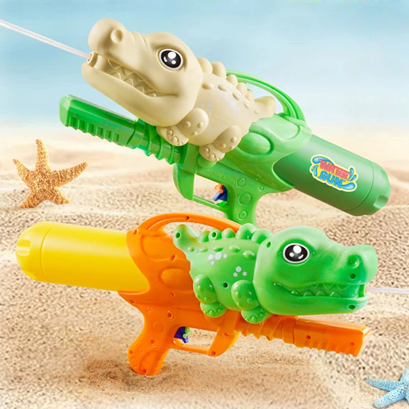 夏の屋外キッズ漫画ワニ水鉄砲おもちゃプル型動物水鉄砲ビーチ水遊び