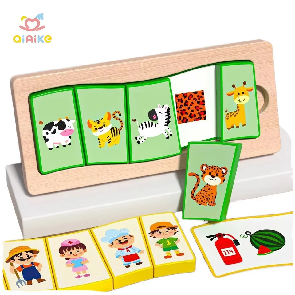 Matching Bingo Game Educational Toys Jigsaw Puzzle Wood Montessori Toys Preschool Learning Toys Gift for Kids Boy Girl