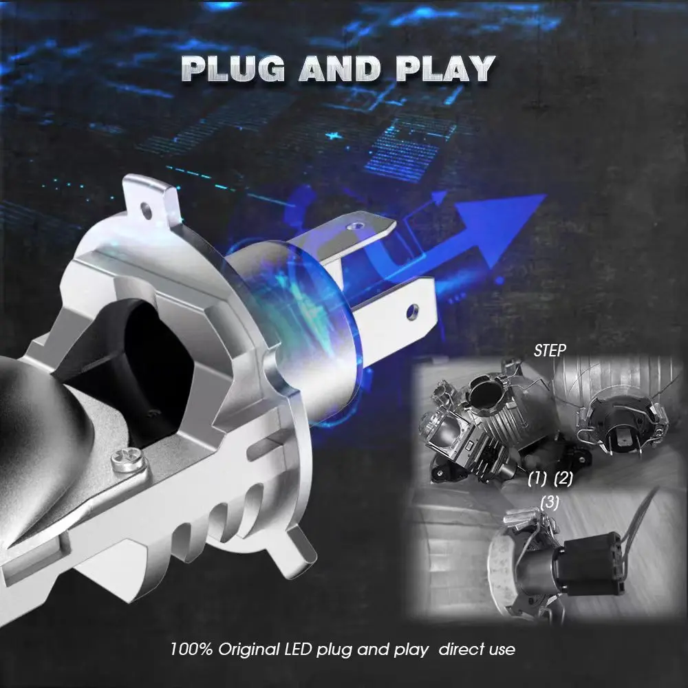 New Style F40B LED Projector Lens Headlight H4 Mini Lens Wireless Led Headlight Bulb Auto Lighting Systems