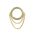 14k Gold Ring 14k Eternal Metal 14K Solid Gold Layered Box Chain Hinged Segment Clicker Piercing Jewerly Ring