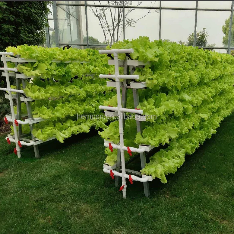 Plastic Nft Hydroponics Channel Set Vertical Grow Rack For Lettuce ...