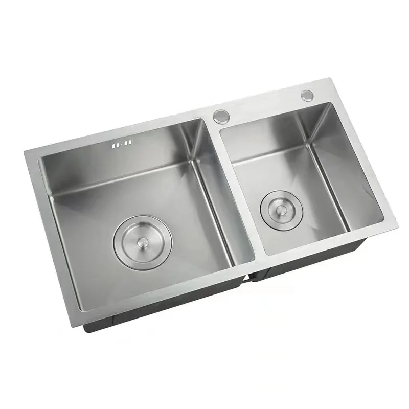 8245 Hand Made Double Bowl Competitive Price Stainless Steel Kitchen