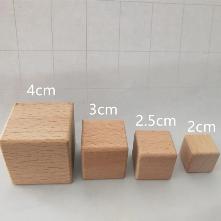 Hoye Crafts Solid Wood Cube Blocks Beech Customized Wooden Blocks