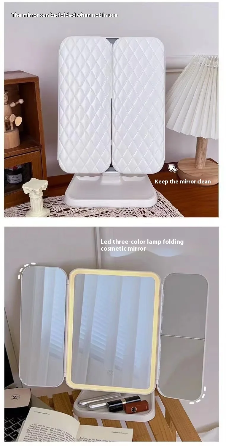 Latest Foldable Vanity LED Lighted Makeup Mirror Touch Screen 1X/2X/3X Magnification for Cosmetics
