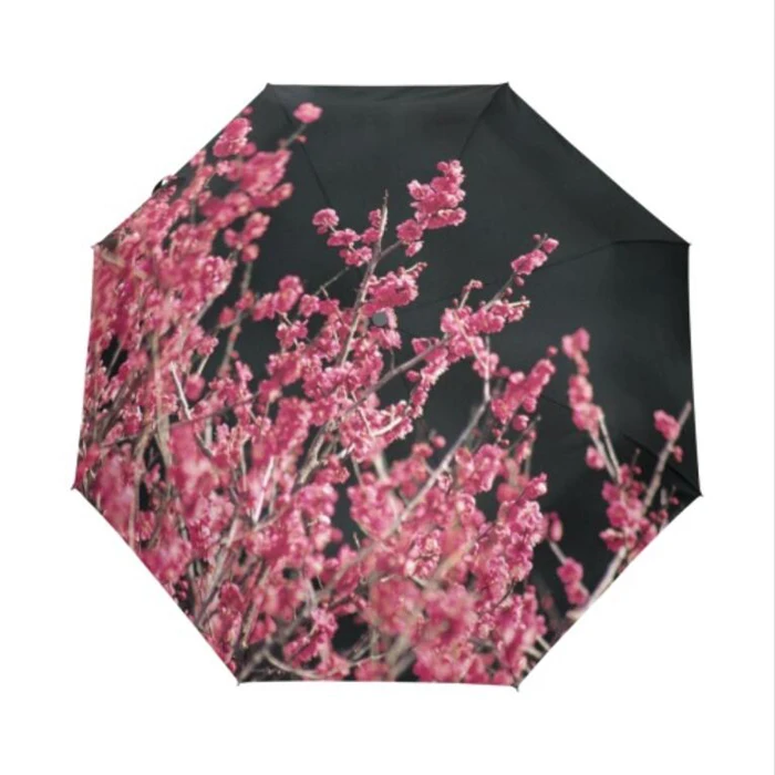 8 Ribs Flower Print 3 Folding Automatic Umbrella Customized Pattern Buy Folding Umbrella Waterfront Umbrella Portable Umbrella Product On Alibaba Com
