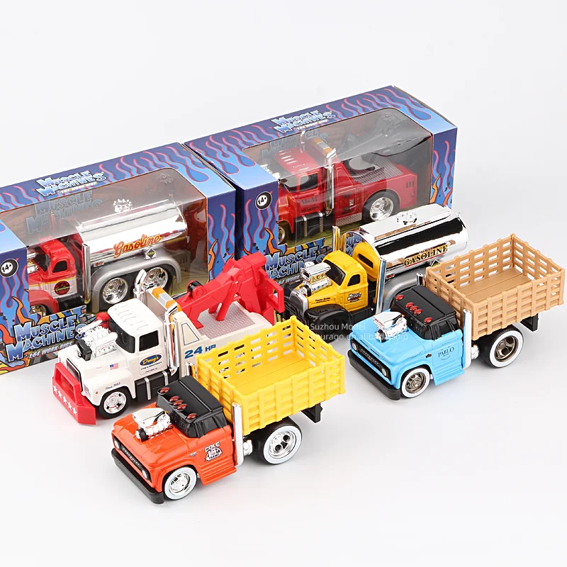 Maisto 1:64 Muscle Machines Work Rigs 1980 Mack Tow Truck 1953 B-61 Tanker C60 Grain Truck Pickup Dicast Model Cars Toys