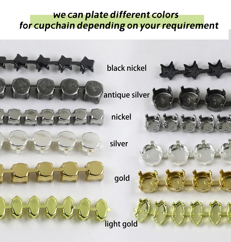 Octagon Claw Empty Rhinestone Cup Chains for Bracelet Making