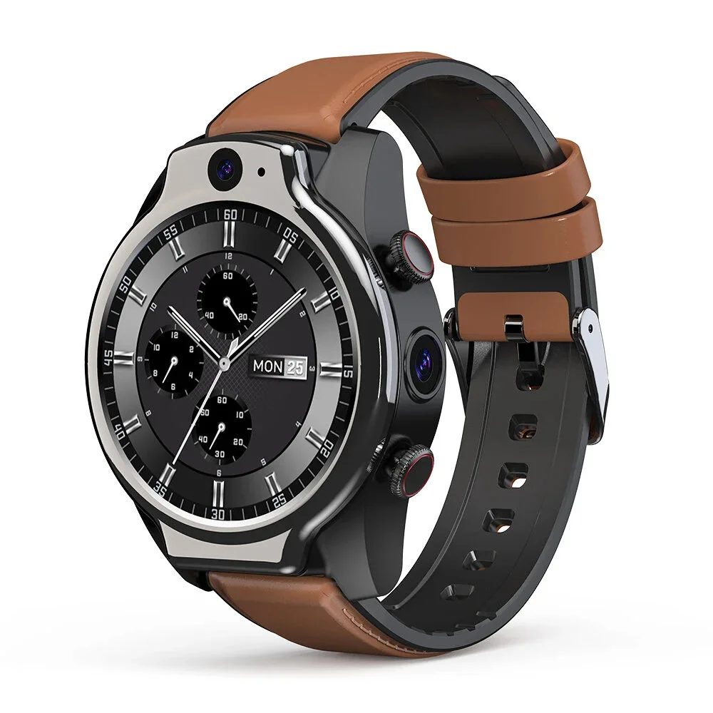 LEMF0  LEM14 Android 10 Smartwatch Men 1100Mah IP68 Waterproof Face ID Smart Watch with GPS Wifi Dual Cameras