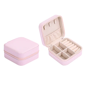 Source Factory Hot Selling Stock Leather Jewelry Box  Ring Earring Necklace Boxes Organized Ornament Customized Storage Case