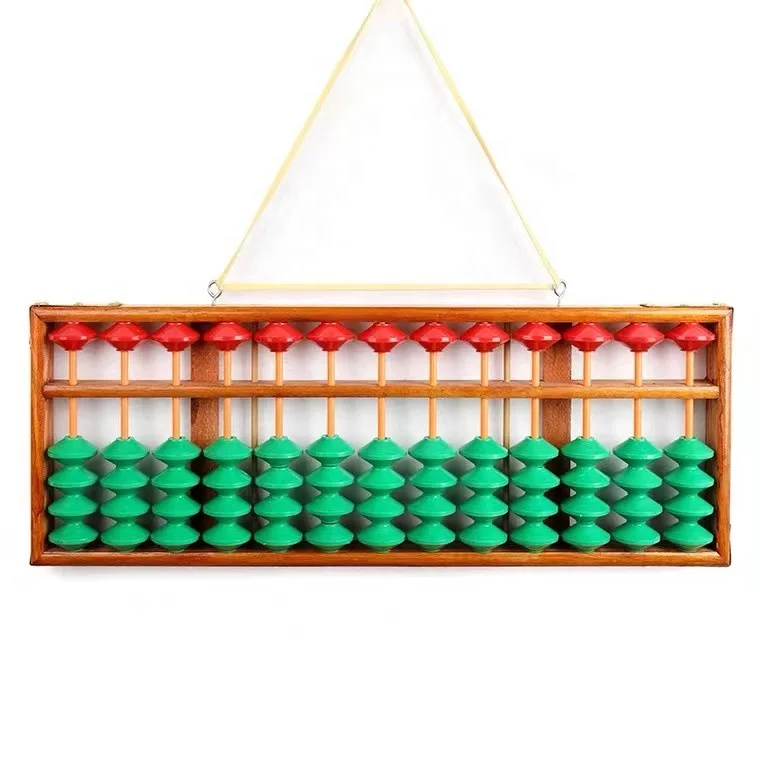C05216 Green Yellow White Orange Bead Large Educational Wooden Bead Math  Toys 13 Robs Soroban Teacher Chinese Big Abacus