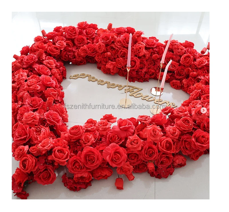 Table Decor Centerpiece Red Rose Arrangement Floral Swag Runner Wedding
