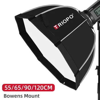 Triopo 55cm 65cm 90cm Photo Portable Bowens Mount Softbox  Octagon Umbrella Outdoor Soft Box for Godox Jinbei Strobe detail image