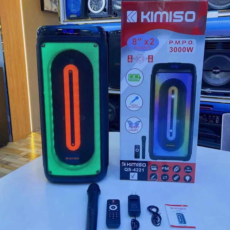 Kimiso-Altavoces Bluetooth QS-4225Dual de 8 pulgadas, altavoz de