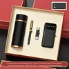 black Thermos + pen + power bank +USB 4pcs set