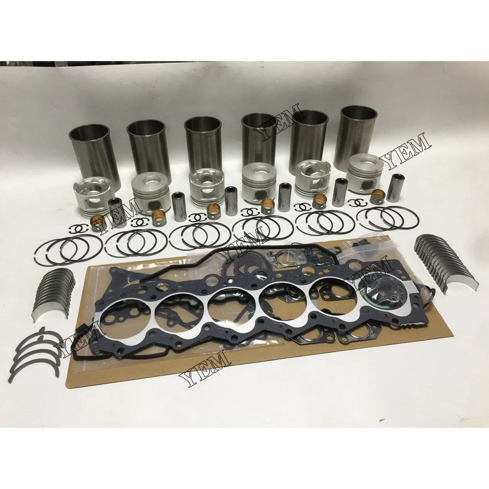 Rebuild Kit With Cylinder Gaskets Bearings Piston Rings Liner For Toyota 1HD