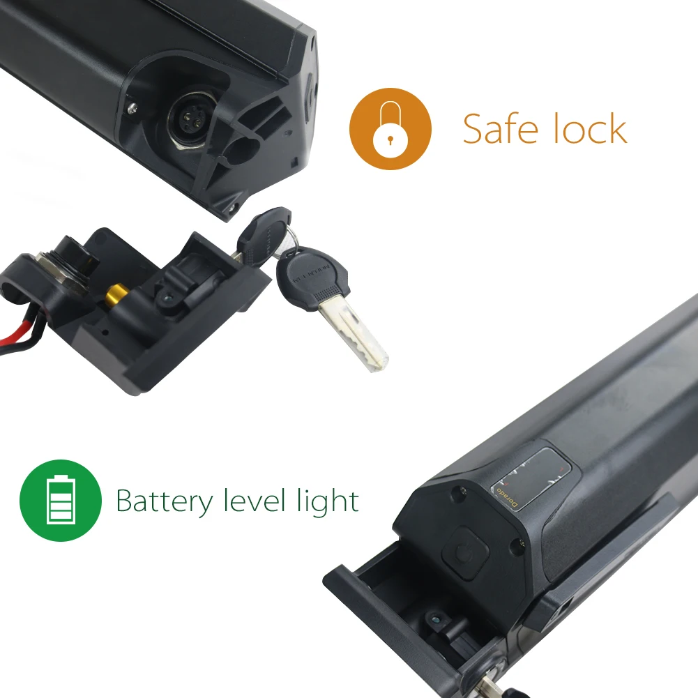 E Bike Reention Dorado Battery 52v 48v 36v 20Ah ID-MAX Down  Tube Lithium Ion 1500W Electric Bicycle Battery Pack