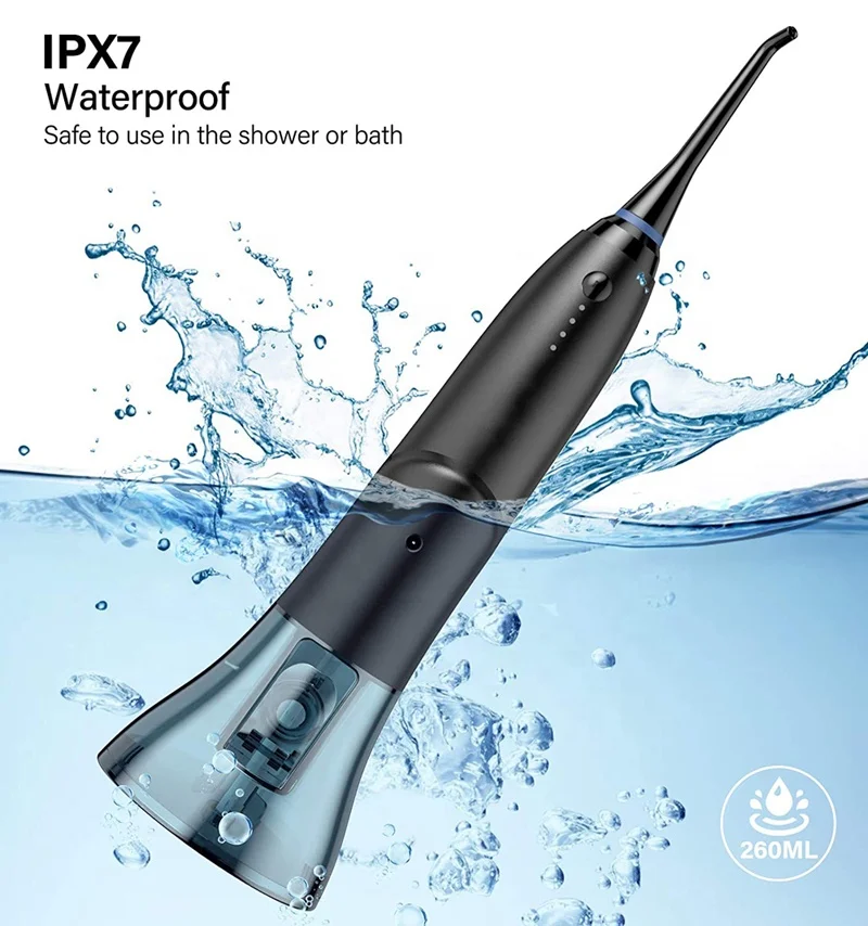 CE ROHS, IPX7 уровень зубной нити, портативный водный Флоссер, высокое давление воды с USB, перезаряжаемый со съемным резервуаром