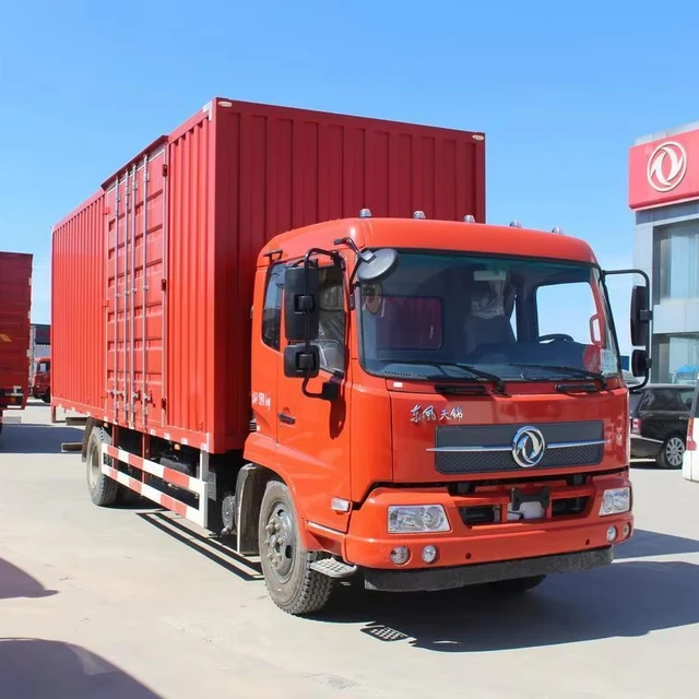 New Euro 6 LHD RHD Dongfeng 7.8-meters Containerized Van-type Logistics Transport Vehicle and Van-type Freight Truck.