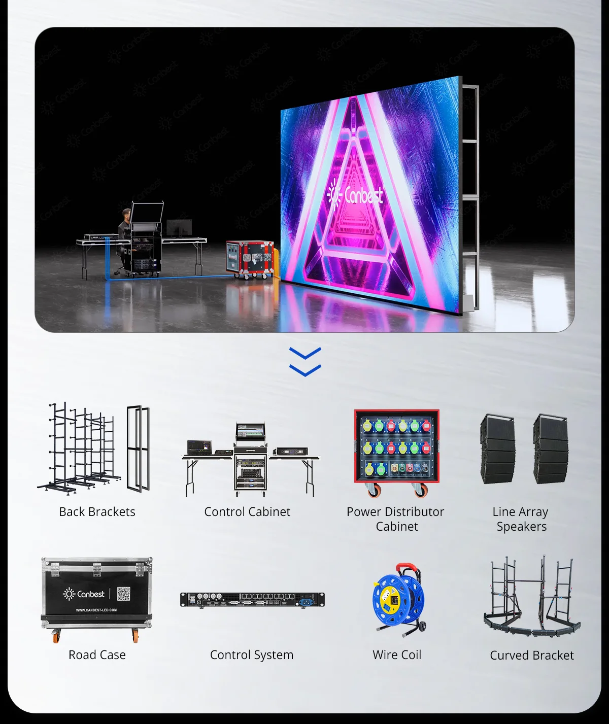 Canbest XS P2.6 P3.91 10ft X 12ft Outdoor Waterproof Rental Video Wall Exterior Stage Display Panel Screen Pantalla Led