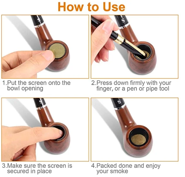 9.5/12.7/15/19/20mm Brass Mesh Tobacco Filter Disc, Metal Wire Mesh Smoking  Pipe Screen