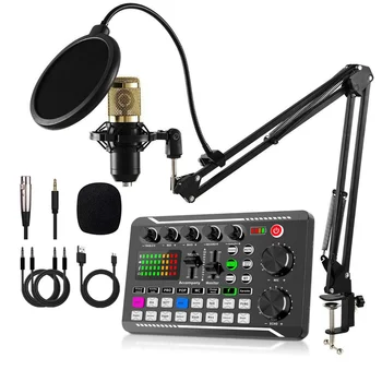 Hot sale 2024 new certified F998 sound card bm800 cantilever suit capacitance mic suit accompaniment podcasting