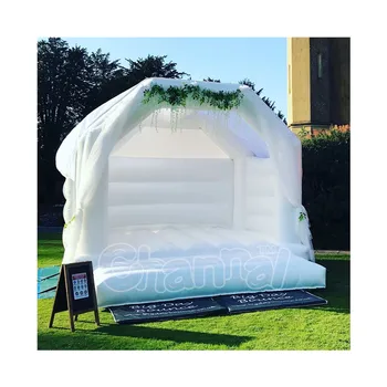 Popular white inflatable Jumper castle for sale White jumping White Bounce House White Bouncy Castle for commercial wedding