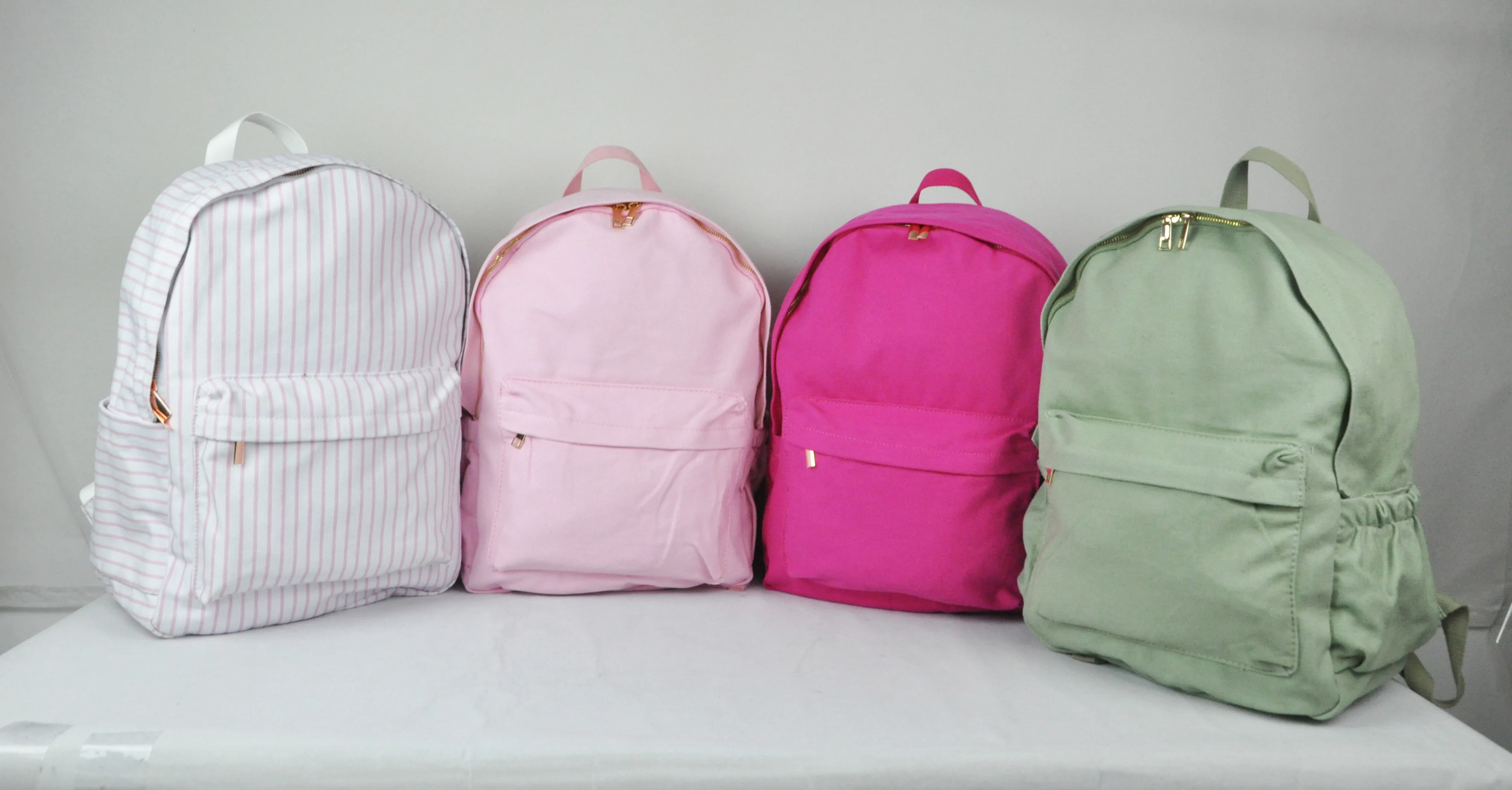 Hot Pink Custom Canvsas Backpack Book Bags For School Girls And Boys