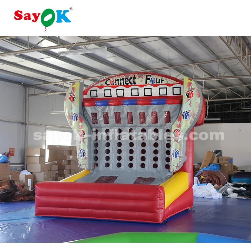 Custom Carnival Games Inflatable Connect 4 in a Row Inflatable Basketball Hoop