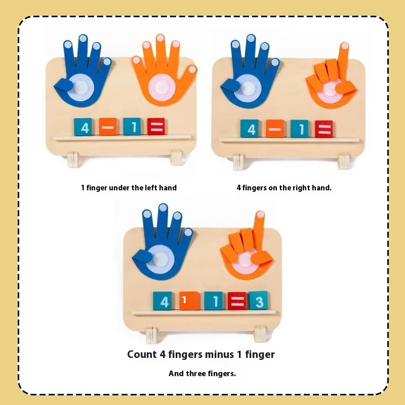 Early Learning Children Math Teaching Aids Montessori Finger Hand Counting Game Toys for Kids Educational Mathematics Wooden Toy