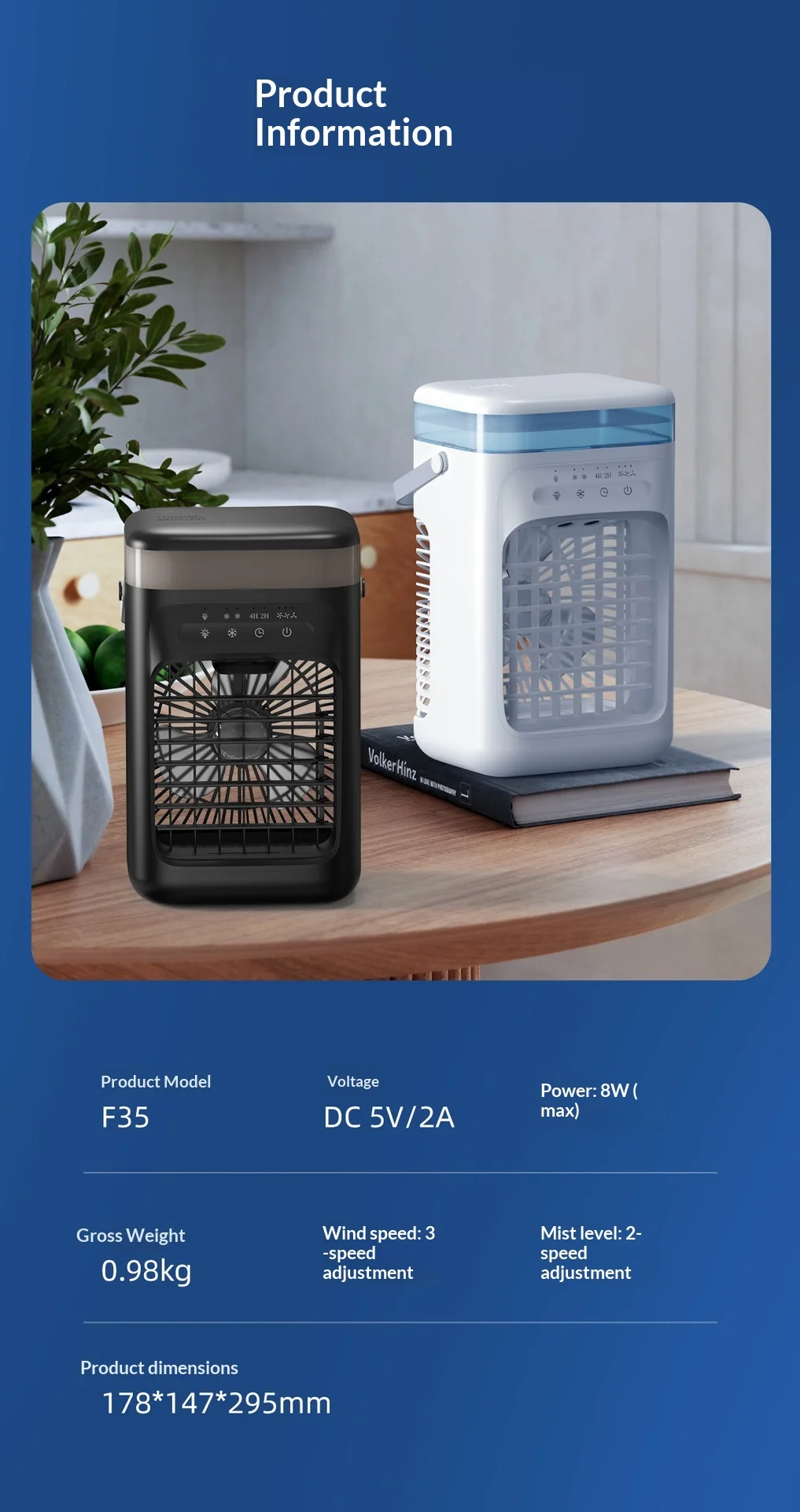 Portable Evaporative Air Cooler Usb Desktop Mist Fan Personal_voghion.com