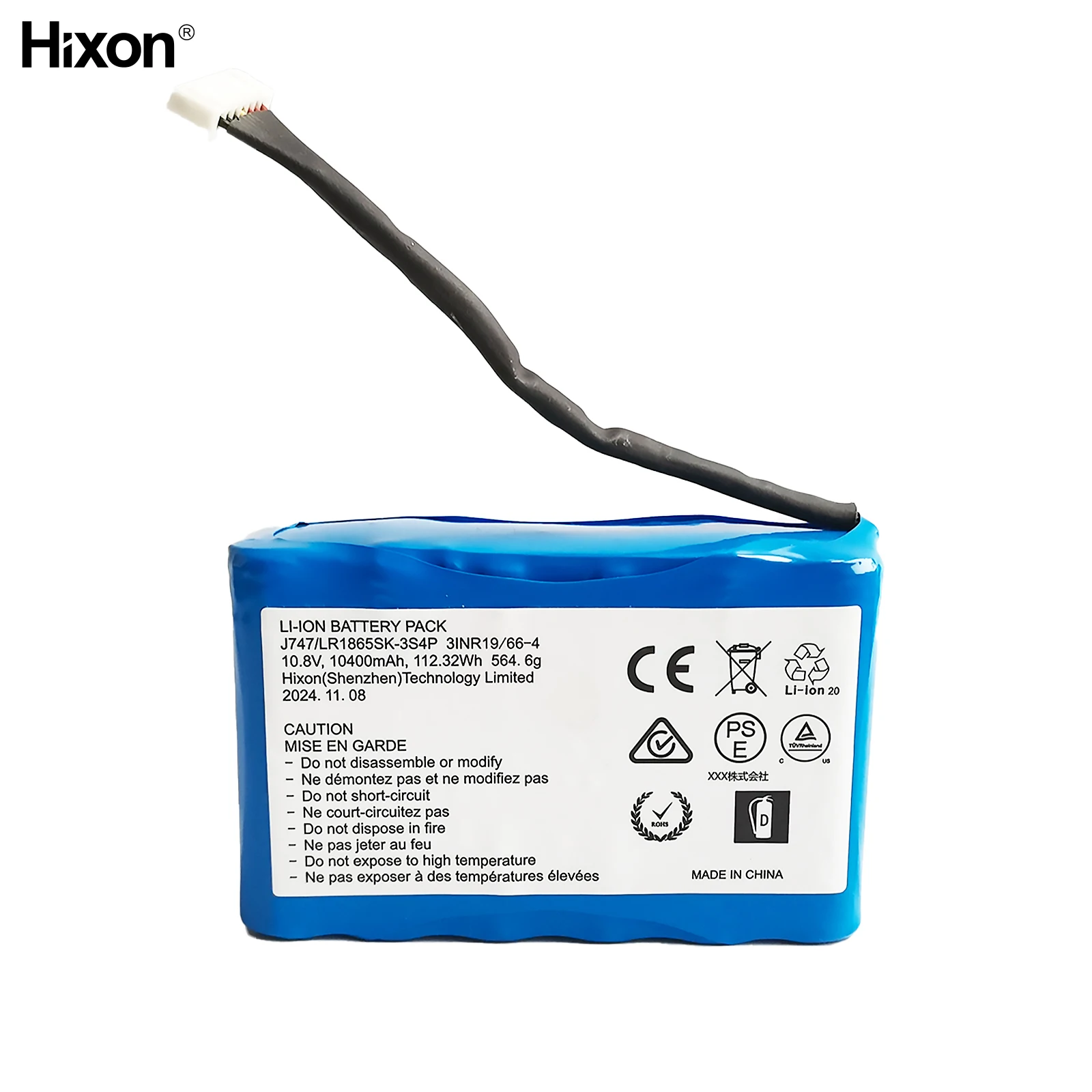 Hixon J747 Lithium Battery Pack 10.8V 10400mAh for Guitar