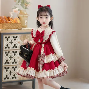 Girls Lolita Princess Dress Autumn and Winter One Year Old Baby Baby Dress New Children's Skirt Clothes for Kids